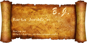 Barta Jordán névjegykártya