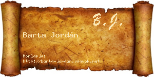 Barta Jordán névjegykártya